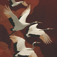 Crimson Flight Canvas Wall Art — Elegant Crane Painting - Memories InsiteCRIMSON FLIGHT CANVAS - STRECHED
