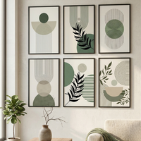 Minimalist Geometric Wall Art Frame Set-6 – Modern Botanical Abstract Wall Decor