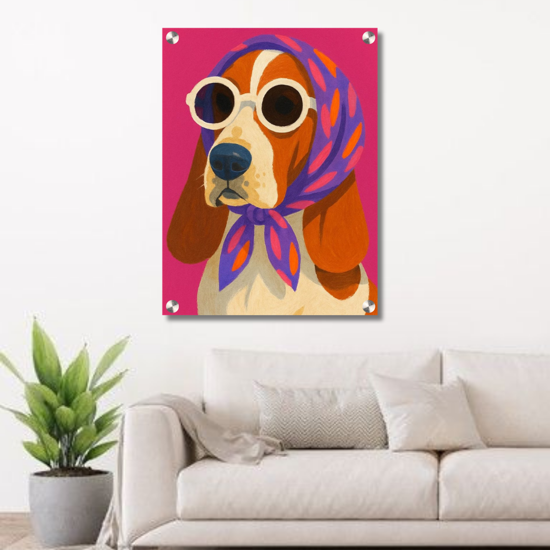 Cool Doggy Acrylic Wall Decor — Premium Glossy HD Wall Art Frame