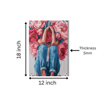 Floral Abstract Woman Acrylic Wall Decor — Premium Glossy HD Art Frame