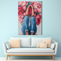 Floral Abstract Woman Acrylic Wall Decor — Premium Glossy HD Art Frame