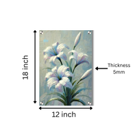 Elegant White Lily Acrylic Wall Decor — Premium Glossy HD Floral Art Frame