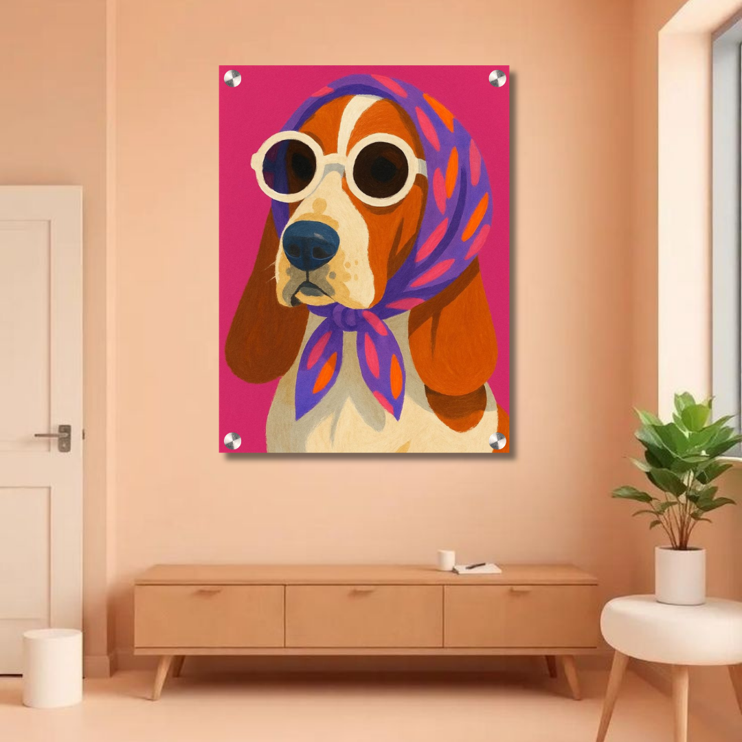 Cool Doggy Acrylic Wall Decor — Premium Glossy HD Wall Art Frame