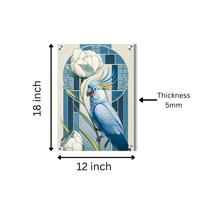 Blue Parrot Acrylic Wall Decor — Premium Glossy HD Bird Art Frame