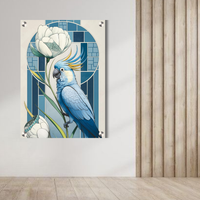 Blue Parrot Acrylic Wall Decor — Premium Glossy HD Bird Art Frame