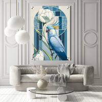 Blue Parrot Acrylic Wall Decor — Premium Glossy HD Bird Art Frame