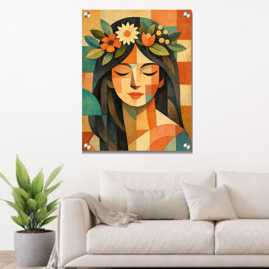 Boho Goddess Acrylic Wall Decor — Premium Glossy HD Art Frame