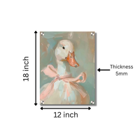 Elegant Swan Acrylic Wall Decor — Pastel Glossy HD Wall Art Frame