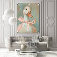 Elegant Swan Acrylic Wall Decor — Pastel Glossy HD Wall Art Frame