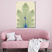 Serene Majesty — Minimal Peacock Wall Art