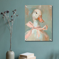 Elegant Swan Acrylic Wall Decor — Pastel Glossy HD Wall Art Frame