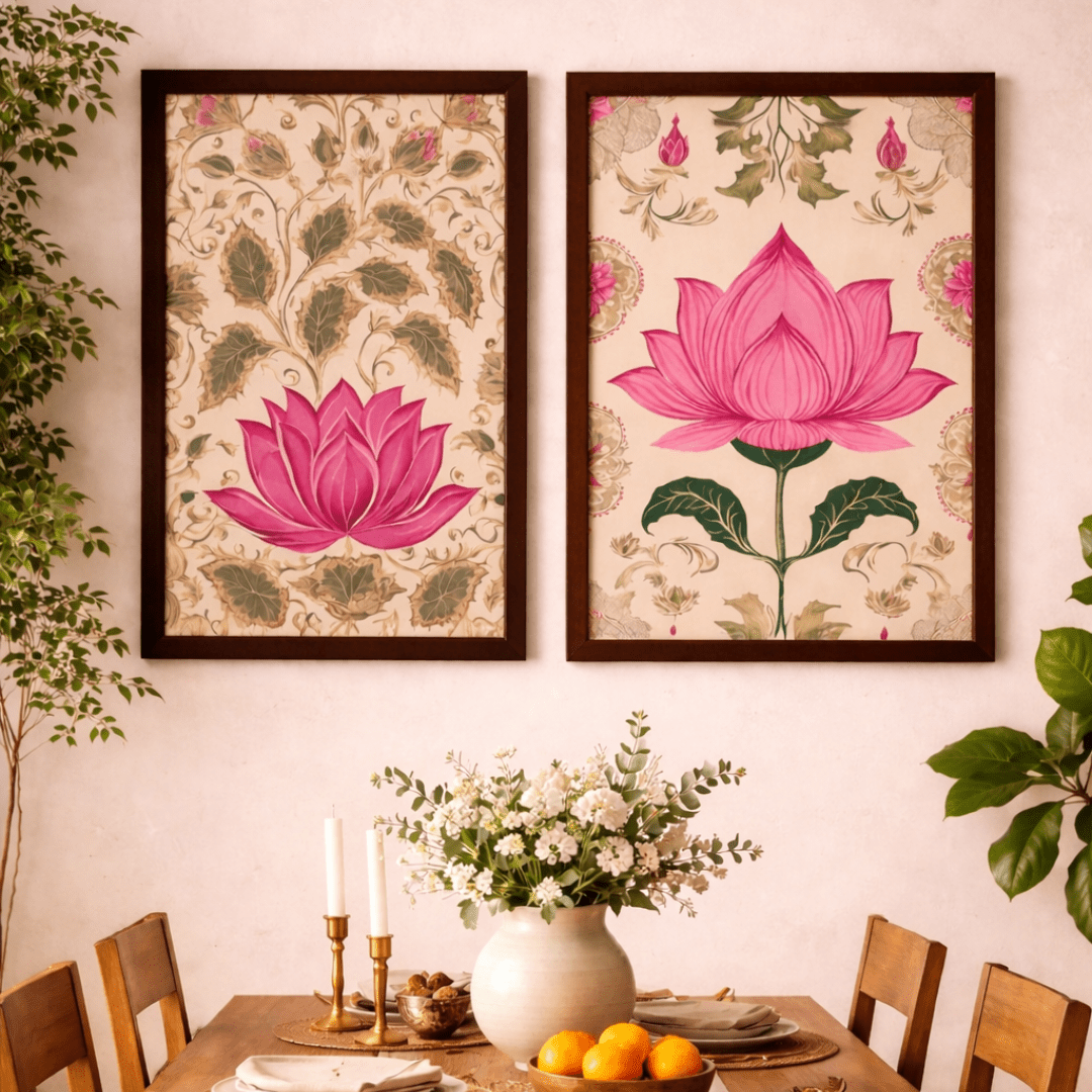 Lotus flower artwork canvas print for bedroom decor