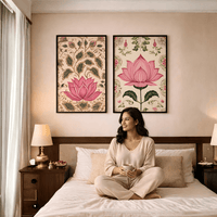 Modern lotus canvas wall decor for home styling