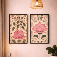 Elegant floral wall art set for modern home interiors