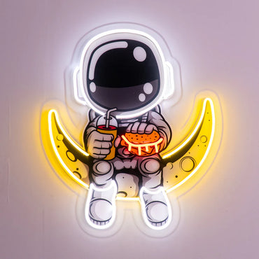 Astronaut Neon LED Wall Light – Space Neon Sign | Astronaut Moon Wall Décor