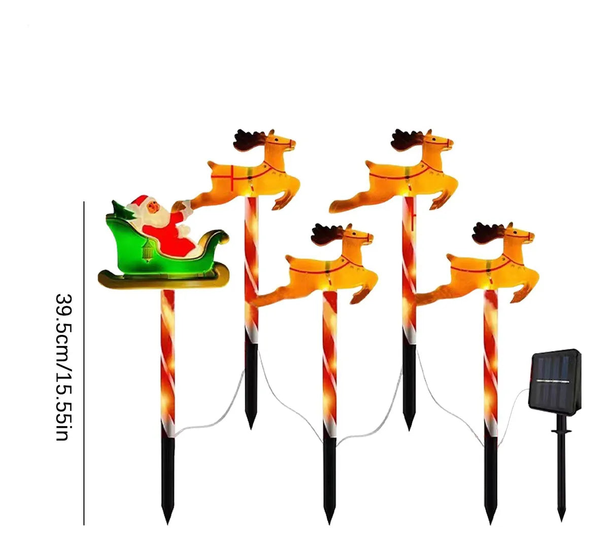 Solar Christmas Santa and Deer Light