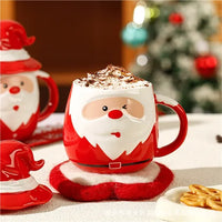 Santa Christmas Ceramic Mug with Hat Lid