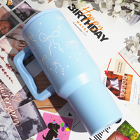 Bow & Sparkle Tumbler — Leakproof & Insulated ( Sky Blue )