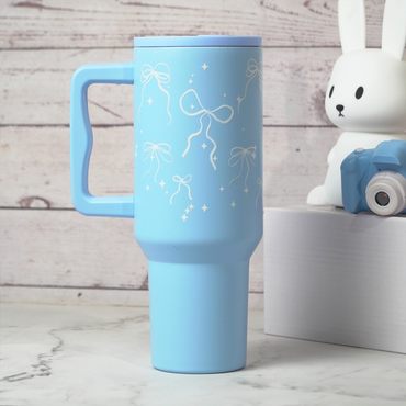 Sky Blue Bow & Sparkle Insulated Tumbler