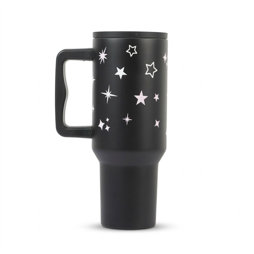 Star & Sparkle Tumbler — Leakproof & Insulated ( Black )