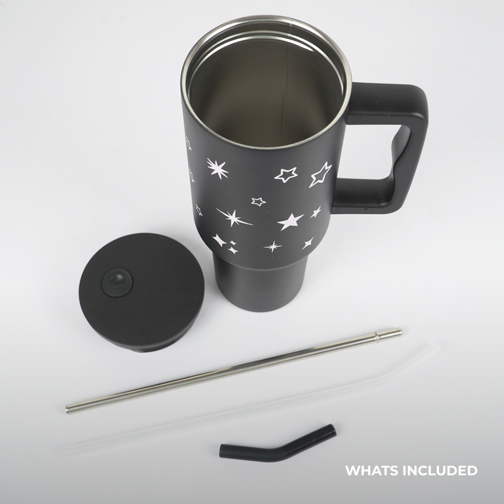 Star & Sparkle Tumbler — Leakproof & Insulated ( Black )