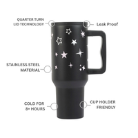 Star & Sparkle Tumbler — Leakproof & Insulated ( Black )