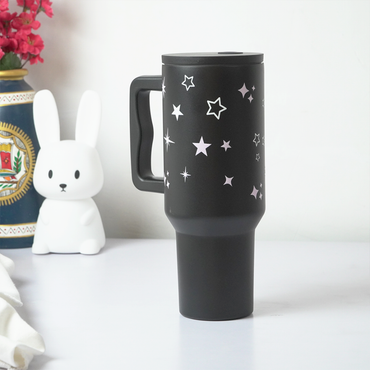 Star & Sparkle Tumbler — Leakproof & Insulated ( Black )
