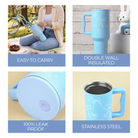 Bow & Sparkle Tumbler — Leakproof & Insulated ( Sky Blue )