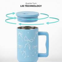 Bow & Sparkle Tumbler — Leakproof & Insulated ( Sky Blue )
