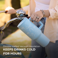 Bow & Sparkle Tumbler — Leakproof & Insulated ( Sky Blue )