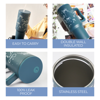 Bow & Sparkle Tumbler — Leakproof & Insulated (Dark Blue )
