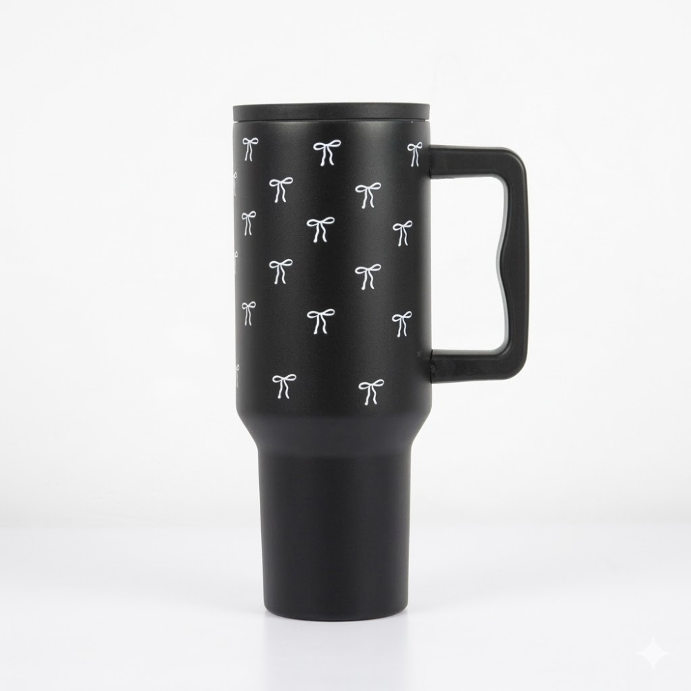 Mini Bow Tumbler  — Leakproof & Insulated (Black)