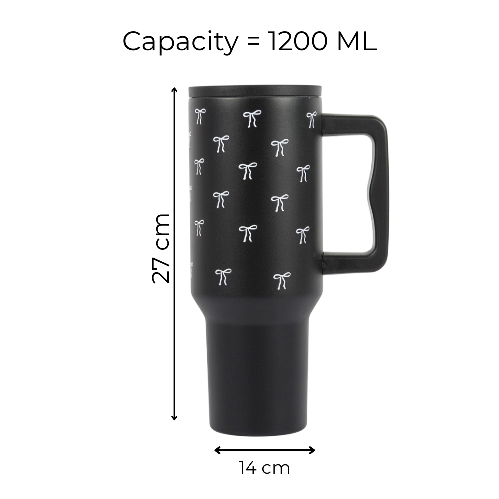 Mini Bow Tumbler  — Leakproof & Insulated (Black)