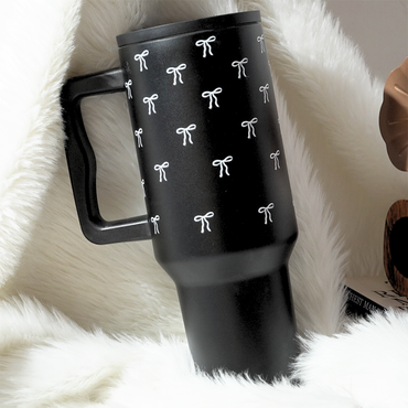 Mini Bow Tumbler  — Leakproof & Insulated (Black)