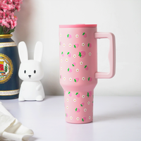 Strawberry Pink Lid Tumbler — Leakproof & Insulated (Pink)