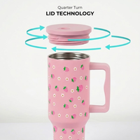 Cute Strawberry Tumbler — Leakproof & Insulated (Pink)