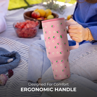 Strawberry Pink Lid Tumbler — Leakproof & Insulated (Pink)