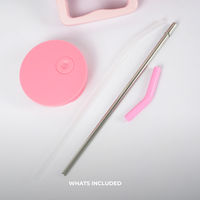 Strawberry Pink Lid Tumbler — Leakproof & Insulated (Pink)