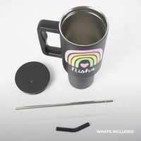 Personalized Rainbow Tumbler  — Leakproof & Insulated (Black)