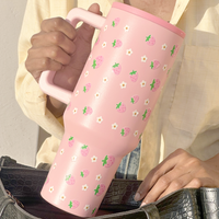 Strawberry Pink Lid Tumbler — Leakproof & Insulated (Pink)