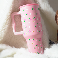 Strawberry Pink Lid Tumbler — Leakproof & Insulated (Pink)