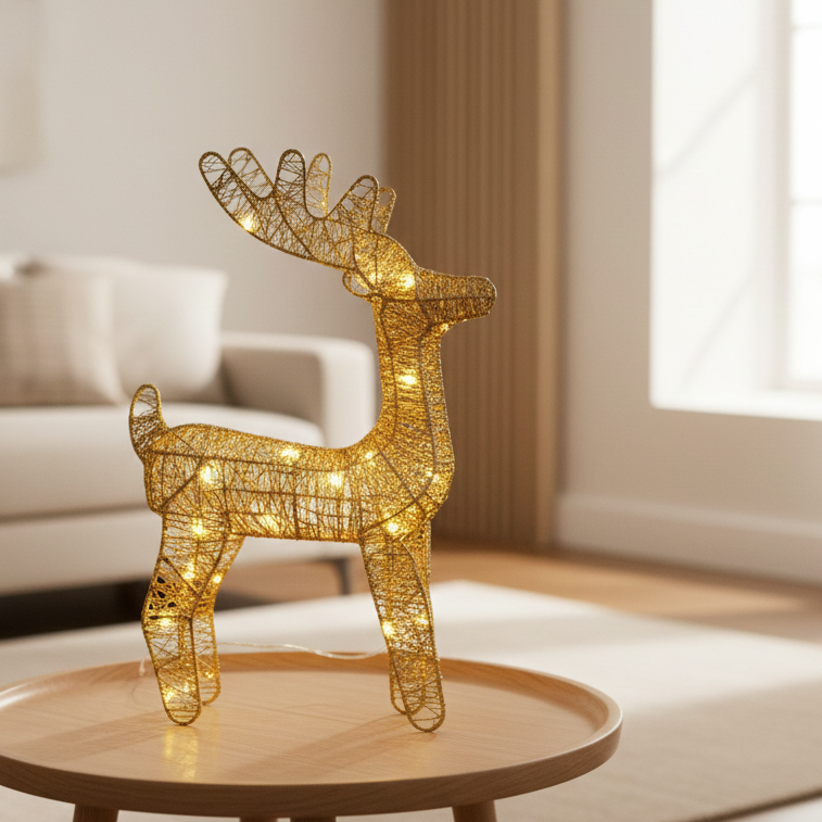 Golden Glitter Reindeer Christmas
