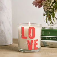 Personalized Love Scented Candle in Glass Jar | Romantic Custom Name Home Décor Candle