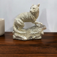 Elegant Golden Leopard Showpiece – Luxury Animal Figurine for Home Décor