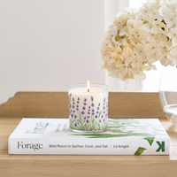 Lavender Floral Scented Candle in Glass Jar | Calming Aesthetic Home Décor Candle