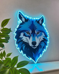 Wolf Neon LED Wall Light – Acrylic Neon Sign | Modern Animal Wall Décor