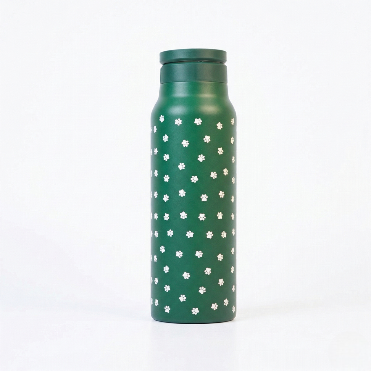 Green Floral Insulated Water Bottle