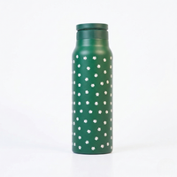 Green Floral Insulated Water Bottle