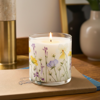 Wild Meadow Floral Scented Candle in Glass Jar | Elegant Home Décor & Relaxing Aroma