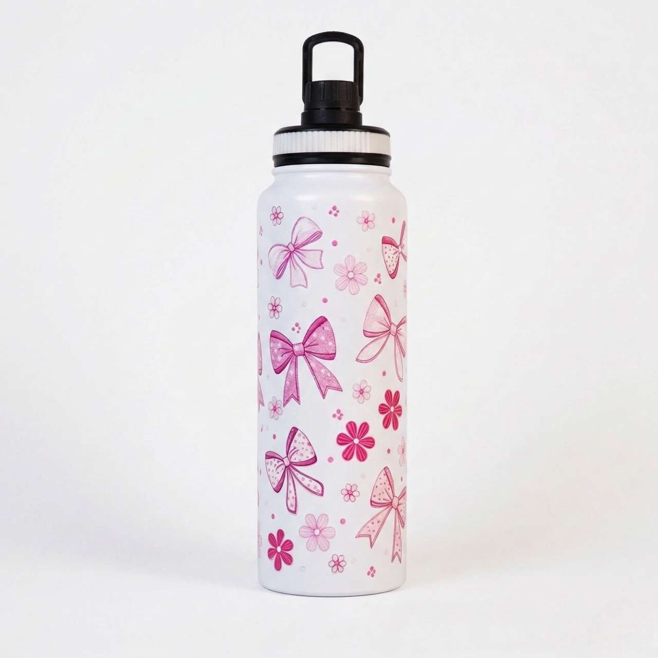 Bow Print Stainless Steel Water Bottle